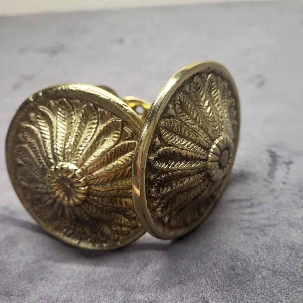 The Bombay Company Vintage Brass Curtain Tie Back Set Adam Tie Back Medallion